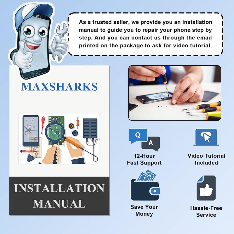 MAXSHARKS New Upgraded Battery for Galaxy A20/A30 A50, EB-BA505ABU Replacement Battery Compatible with Samsung Galaxy A20/A30/A50, with Repair Tools & Instruction - Image 2